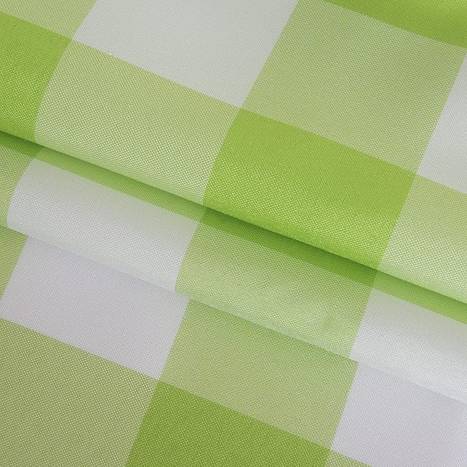 Cupuamon 2 Pack Waterproof Polyester Fabic Rectangle Checkered Tablecloth，60x120 Outdoor Table Cloth，Oil Stain Prevention Table Cloth for Pinics and Parties（Emerald and White）