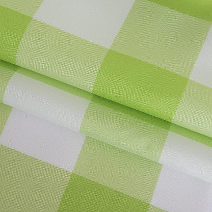 2 Pack Waterproof Polyester Fabic Round Checkered Tablecloth，60 Outdoor Table Cloth，Oil Stain Prevention Table Cloth for Pinics and Parties（Emerald and White）
