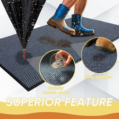 Commercial Grade Entrance Mat 36x48inch Heavy Duty Doormat for High Traffic Entryways Rug All Weather Door Floor Mat with Ultra Grip PVC Backing Non Slip Welcome Mat for Patio,Entry,Indoor Outdoor