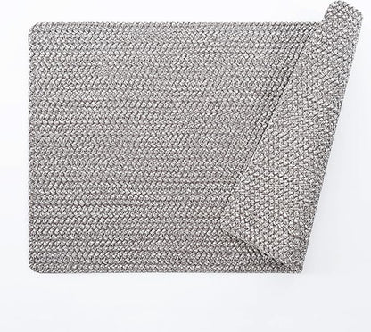 POLYTE Indoor/Outdoor Washable Woven Vinyl Table Dining Placemats, Set of 4