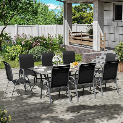 Amopatio Patio Chairs Set of 8, Outdoor Stackable Dining Chairs - Image 2