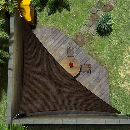 Amgo Custom Size 18' x 21' x 27.7' Brown Right Triangle Sun Shade Sail UPF50+ by Amgo