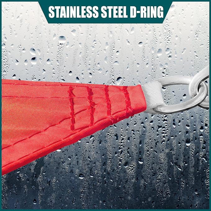 Royal Shade 10' x 15' x 18' Red Triangle Waterproof Sun Shade Sail Order to - Image 4