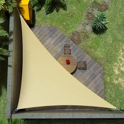 Amgo Custom Size 20' x 24' x 31.2' Beige Right Triangle Sun Shade Sail UPF50+ by Amgo