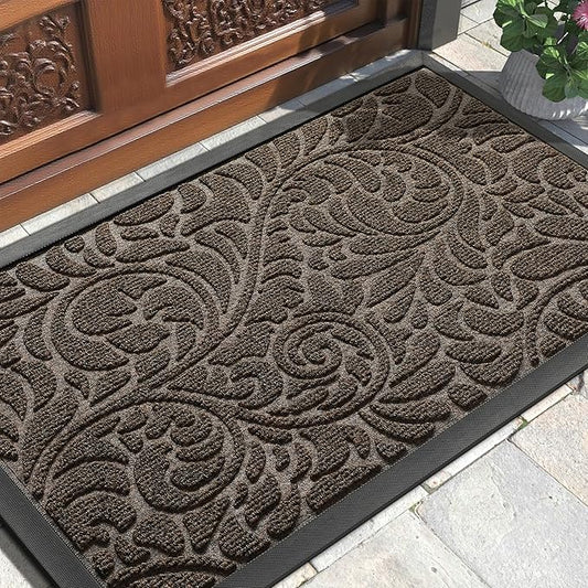 Yimobra Large Door Mat Outside Entrance 36x24, Waterproof Sturdy Outdoor Mats for Front Door, Heavy Duty Non-Slip Doormat for Garage Patio Entryway Indoor, Easy Clean, Brown