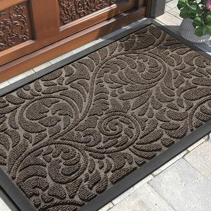 Yimobra Door Mat Outside Entrance 29.5x17, Waterproof Sturdy Outdoor Mats for Front Door, Heavy Duty Non-Slip Doormat for Garage Patio Entryway Indoor, Easy Clean, Brown