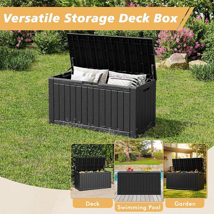 Fancyango 150 Gallon Outdoor Deck Box Waterproof, Large Storage Box - Image 6