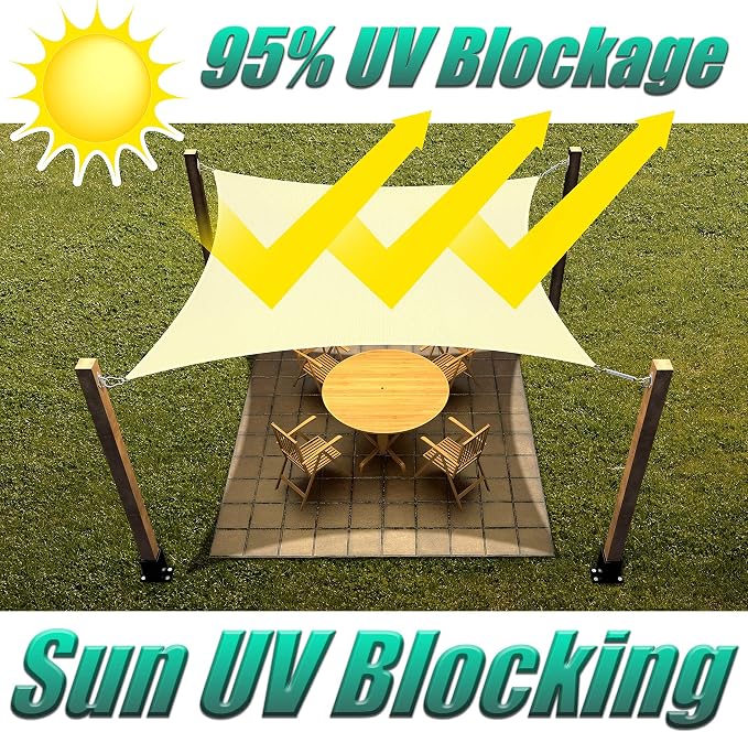 Custom Size Order to Make Sun Shade Sail Rectangle UPF50 Canopy Mesh Fabric UV - Image 3
