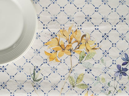 Maison d' Hermine Table Cloth Rectangle Table 100% Cotton 70 x 120 Inches Tablecloth Reusable Decorative Everyday Use for Dining Room, Farmhouse, Home, Party, Festive & Wedding Spring Summer - Faience