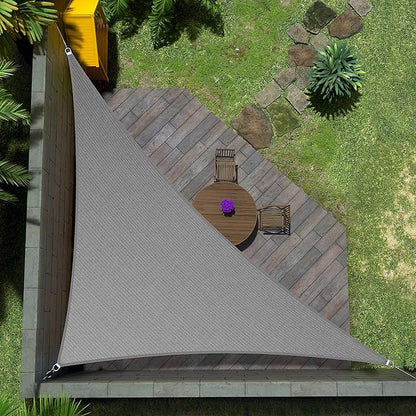 Amgo Custom Size 15' x 23' x 27.5' Gray Right Triangle Sun Shade Sail UPF50+ by Amgo