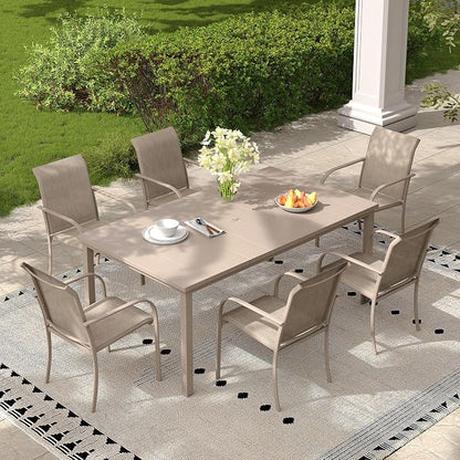 Outdoor Chairs Set of 6, Stackable Patio Dining Chairs - Image 2