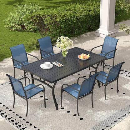 Outdoor Chairs Set of 6, Stackable Patio Dining Chairs - Image 2