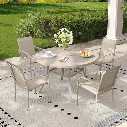 Outdoor Chairs Set of 4, Stackable Patio Dining Chairs - Image 2