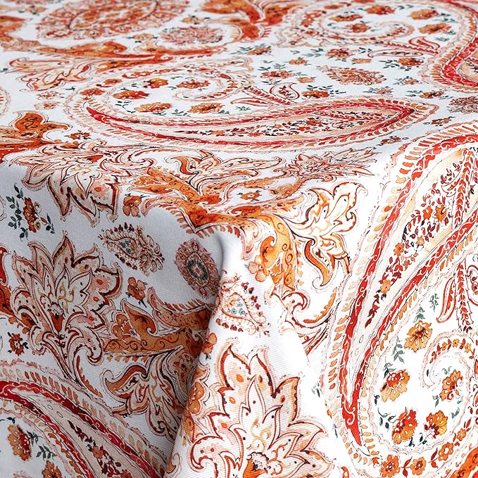 Maison d' Hermine Table Cloth Rectangle Table 100% Cotton 54 x 72 Inches Fall Tablecloth Reusable Everyday Use for Thanksgiving Christmas Decorations Dining Farmhouse Party (Orient)