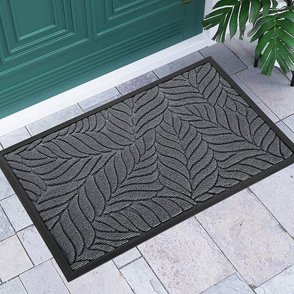 Yimobra 36x24 Large Door Mat Outdoor Indoor, All-Season Waterproof Door Mat Outside Entrance, All-Weather Non-Slip Outside Doormat for Garage Patio Entryway, Grey