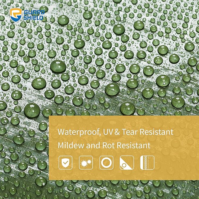 GUARD SHIELD Green Tarp Waterproof 10x16 Feet Medium Duty All Purpose Poly Tarps Cover 7mil