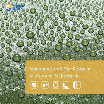 GUARD SHIELD Green Tarp Waterproof 10x16 Feet Medium Duty All Purpose Poly Tarps Cover 7mil