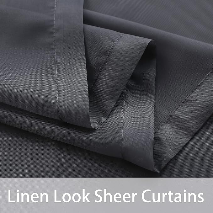 BONZER Outdoor Sheer Curtains for Patio Waterproof 2 Panels | Grommet - Image 5