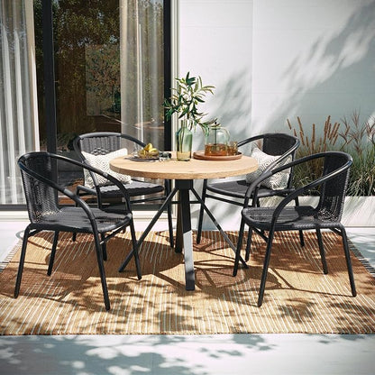 Flash Furniture Lila Modern Rattan Indoor/Outdoor Stackable Dining Chairs - Image 2