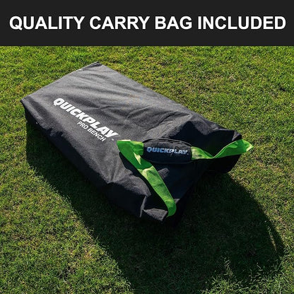 QUICKPLAY PRO Portable Folding Bench – Available in 4, 6, and 9 Seats & 6-Seat Shelter | Heavy-Duty, Fast Set-Up Seating for Sports, Camping, and Outdoor Activities