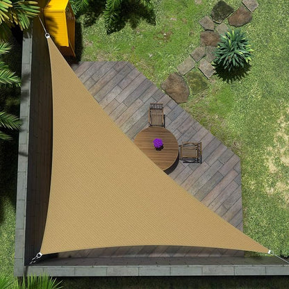 Amgo Custom Size 10' x 19' x 21.5' Sand Beige Right Triangle Sun Shade Sail by Amgo