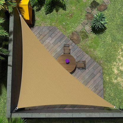 Amgo Custom Size 12' x 18' x 21.6' Sand Beige Right Triangle Sun Shade Sail by Amgo