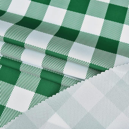 Waterproof Plaid Tablecloth Fabric - Round 58 Inch Classic Gingham Checker Table Cloth for Indoor/Outdoor Use - Buffalo Table Cover for Picnics, BBQs, and Parties