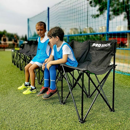 QUICKPLAY PRO Portable Folding Bench – Available in 4, 6, and 9 Seats & 6-Seat Shelter | Heavy-Duty, Fast Set-Up Seating for Sports, Camping, and Outdoor Activities