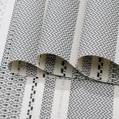 fanquare Sliver Striped Placemats 6 Pack Nordic Style Washable Place Mats Vinyl Woven Heat-Resistant Kitchen Table Mats Indoor & Outdoor Use Table Mat
