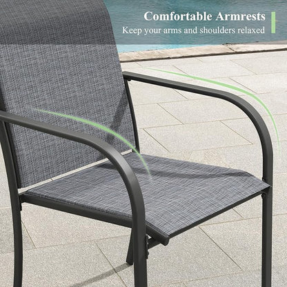 Outdoor Chairs Set of 4, Stackable Patio Dining Chairs - Image 7