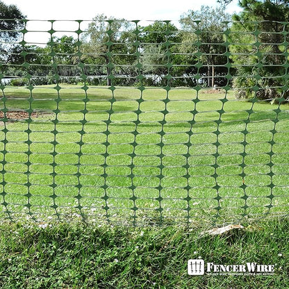 Fencer Wire 4 ft. Safety Fence, 100 ft. Green Plastic Fencing Roll for Construction, Pet and Event Fencing, 4 cm x 10 cm Mesh