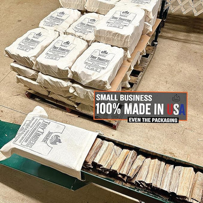 The Tiny Timbers USDA Grade Kiln Dried Hardwood for Table Top Fire Pit and Pizza Oven | Compatible with Solo Stove Mesa & Mesa XL | 5" Splits | USA Sourced | 15 lb. | 1000+ cu. in. | Apple Wood