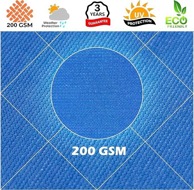 Royal Shade 1 2' x 1 8' Blue Rectangle Sunshade Sail - Image 8