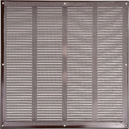 Repa Market Air Vent Cover 16x16 Inch (Outer Dimensions) Brown Galvanized Steel Louvered Grill Cover with Mesh Screen/Wall or Ceiling Vent/HVAC Register for Indoor and Outdoor Ventilation