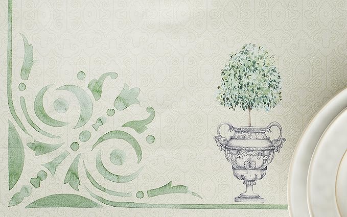 Maison d' Hermine Table Cloth Rectangle Table 100% Cotton 60 x 90 Inches Tablecloth Reusable Decorative for Dining Room, Farmhouse, Home, Party, Festive & Wedding Spring Summer - Jardin Du Roy