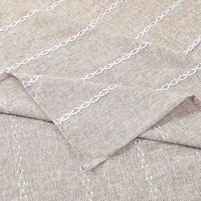 Chassic 54 x 72 inches Farmhouse Style Linen tablecloths, Wrinkle Resistant Washable Dining Room Table Cloths for Small Rectangle Tables - Light Coffee