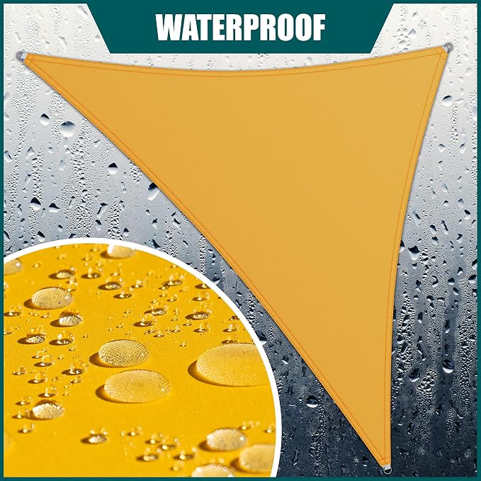 Royal Shade 11' x 17' x 20.2' Yellow Triangle Waterproof Sun Shade Sail Order - Image 2