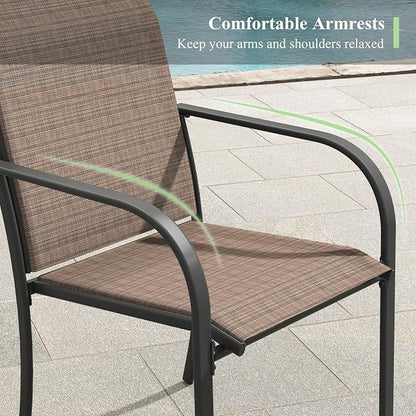 Outdoor Chairs Set of 6, Stackable Patio Dining Chairs - Image 6