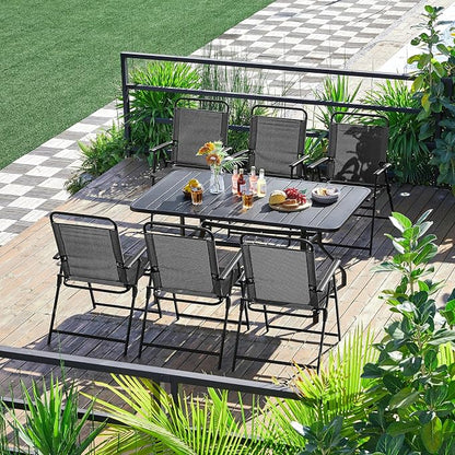Yaheetech Outdoor Patio Chairs Set of 4, Folding Lawn Chair, no assembly - Image 4