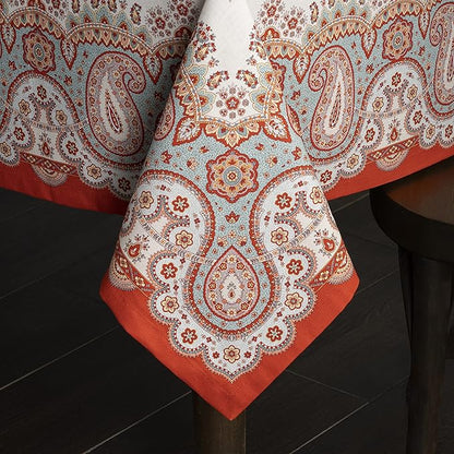 Maison d' Hermine Table Cloth Rectangle Table 100% Cotton 54 x 72 Inches Fall Tablecloth Reusable Everyday Use for Thanksgiving Christmas Decorations Dining Farmhouse Party (Cachemire)