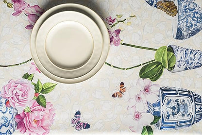 Maison d' Hermine Table Cloth Rectangle Table 100% Cotton 60 x 120 Inches Tablecloth Reusable Decorative Everyday Use for Dining Room, Farmhouse, Home, Party, Festive & Wedding Spring Summer - Canton