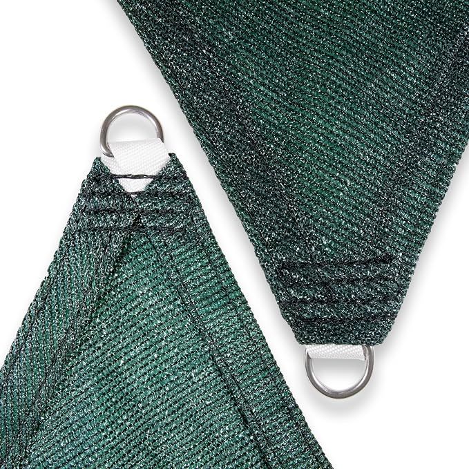 Amgo Custom Size 14' x 24' x 27.8' Green Right Triangle Sun Shade Sail UPF50+ - Image 8