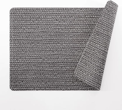 POLYTE Indoor/Outdoor Washable Woven Vinyl Table Dining Placemats, Set of 4