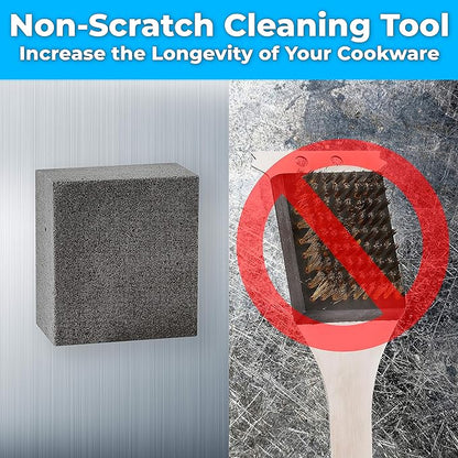 Heavy Duty, Non-Toxic Black Grill Brick Cleaner 8 Pack Reusable Chemical Free BBQ Pumice Cleaning Block for Flattops, Grills and Griddles. Non Scratch Grillstone is the Perfect Barbecue Scouring Tool