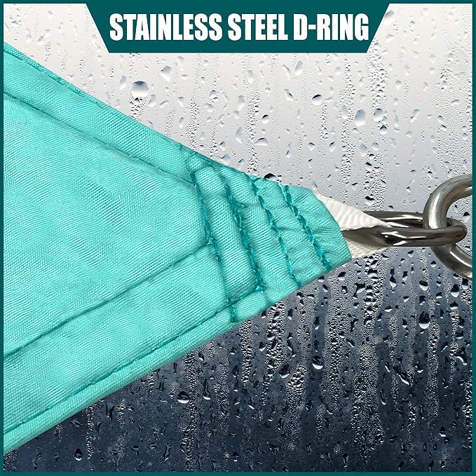 Royal Shade 15' x 15' x 15' Turquoise Triangle Waterproof Sun Shade Sail Order - Image 4