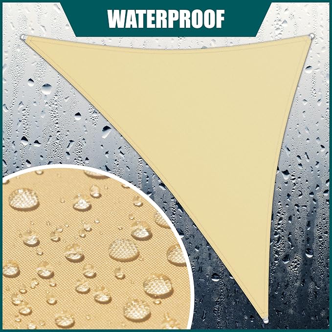 Royal Shade 11' x 13' x 17' Beige Triangle Waterproof Sun Shade Sail Order to - Image 2