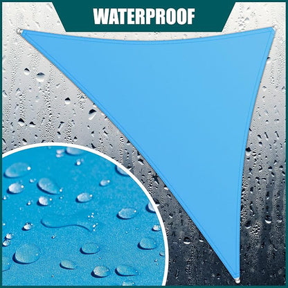 Royal Shade 8' x 10' x 12.8' Blue Triangle Waterproof Sun Shade Sail Order to - Image 2