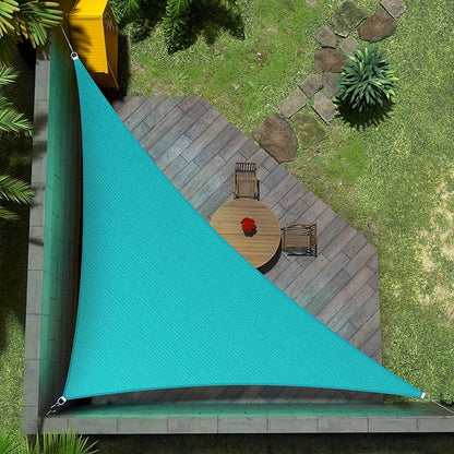 Amgo Custom Size 19' x 24' x 30.6' Turquoise Right Triangle Sun Shade Sail by Amgo