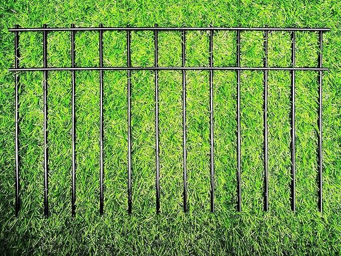 Adavin Small or Medium Animal Barrier Fence,20pack Black 20 In(L)X12 In(H) 1.6in Spacing No Dig Fence For Dogs, Metal Heavy Duty Fence for Cats Rabbits Critters, Garden Fencing For Yard. Total 33.5 Ft
