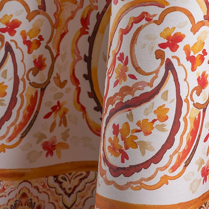 Maison d' Hermine Table Cloth Round Table 100% Cotton 69 Inches Fall Tablecloth Reusable Everyday Use for Thanksgiving Christmas Decorations Dining Farmhouse Party (Palatial Paisley)